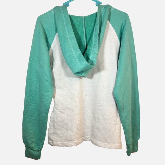 LAGACI Teal & White Colorblock Hoodie - Size M - Picture 2 of 12